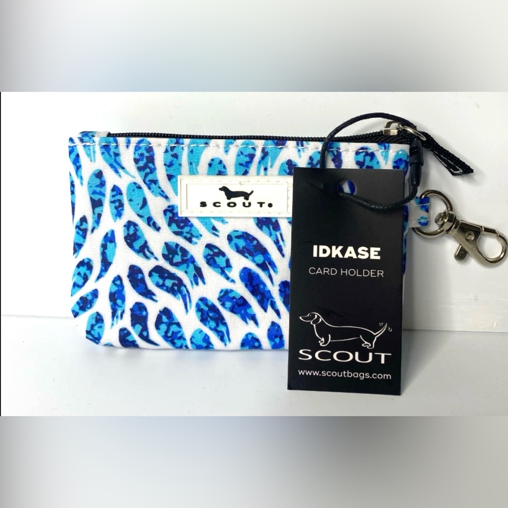 NEW NWT SCOUT IDKASE ID CARD HOLDER ACCESSORY WALLET SWIM SCHOOL Blue White HTF